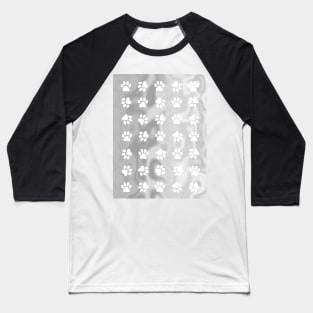 PUPPY Paw Print Abstract Grey Baseball T-Shirt